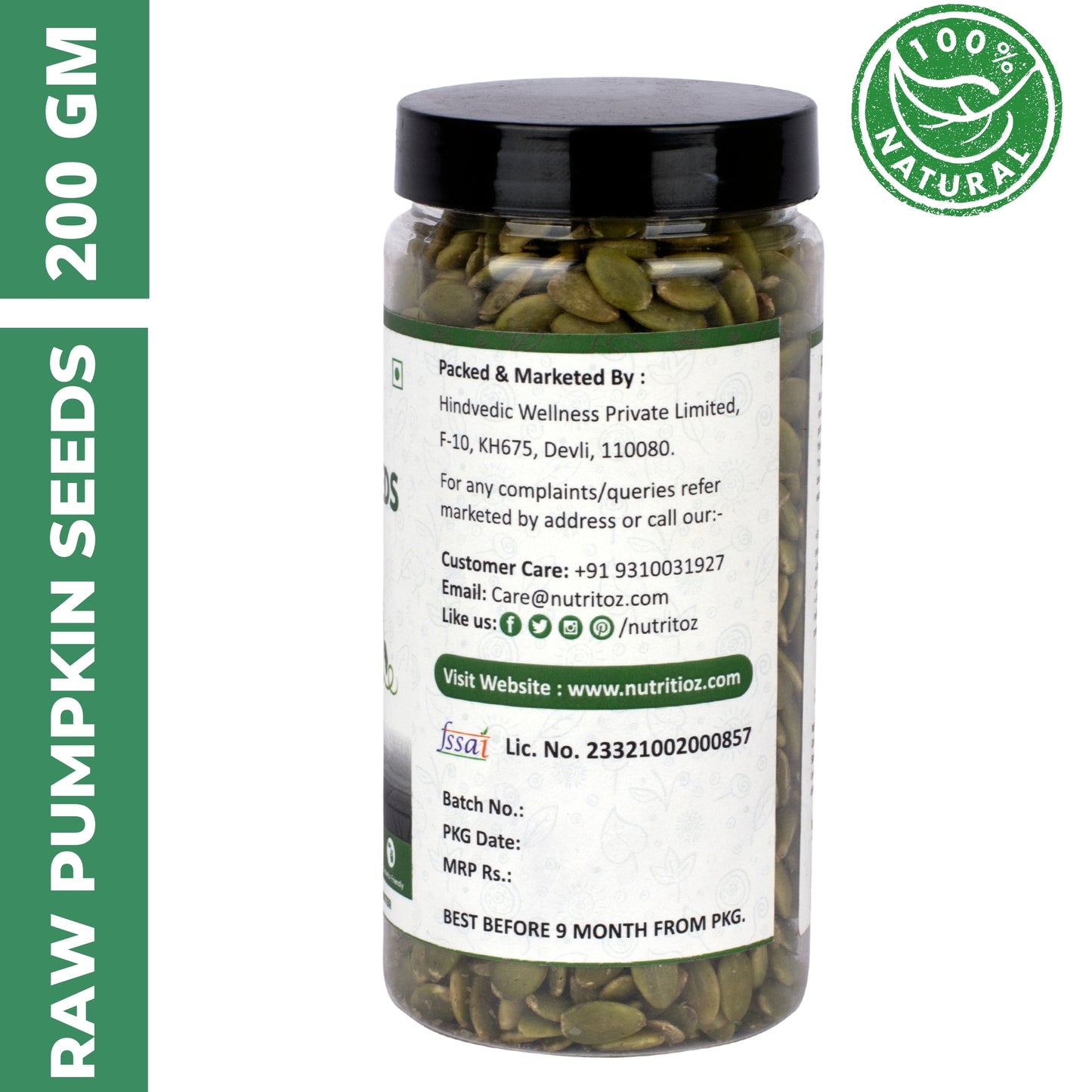Nutritoz Raw Pumpkin Seeds for Eating, Loaded with Protein, Fiber and Zinc Rich Superfood for Boost Immunity