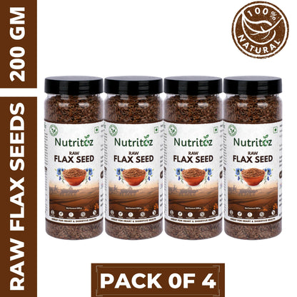 Nutritoz Natural Raw Flax Seeds naturally rich in Omega-3, Fiber, Calcium, Helps in Weight Loss or Management and Stronger Bones