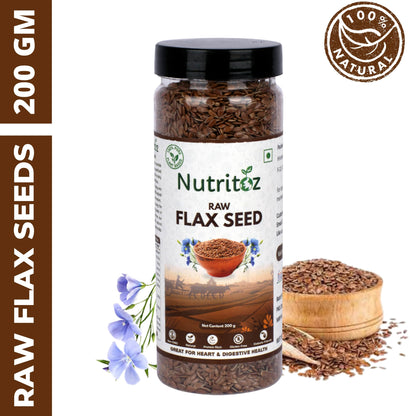 Nutritoz Natural Raw Chia Seeds, Flax Seeds, Pumpkin Seeds Combo Packs rich in Omega-3, Fiber, Minerals, Antioxidants.