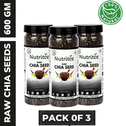 Nutritoz Natural Raw Chia Seeds For Weight Loss With Omega 3, Fiber, Calcium And Zinc